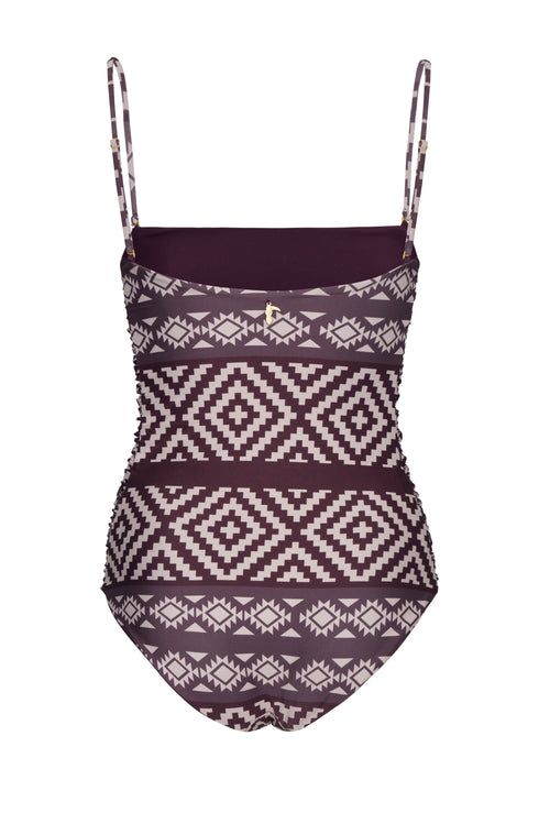 Las Balsas One Piece / Ethnic Motif - Purple